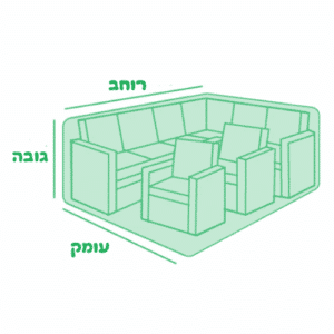 כיסוי גדול לסט ריהוט גן תלת+2יחיד ושולחן